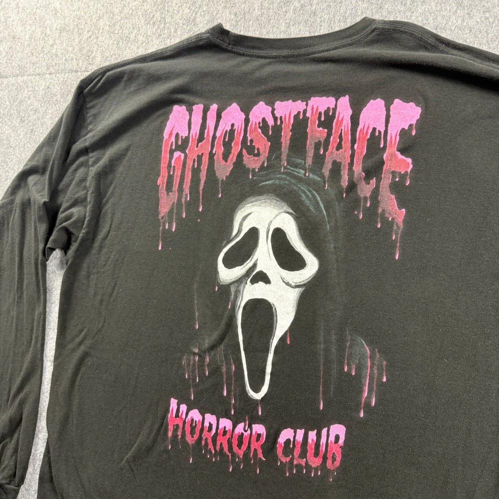 Hot topic Scream Ghostface Long Sleeve T-Shirt Mens XL Black Horror Movie